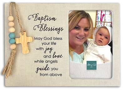 Picture of Photo Frame Baptism Blessings Blue