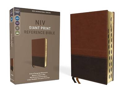 Picture of NIV, Reference Bible, Giant Print, Imitation Leather, Brown, Red Letter Edition, Indexed, Comfort Print