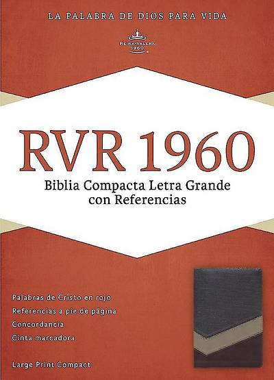 Picture of Rvr 1960 Biblia Compacta Letra Grande Con Referencias, Marron/Tostado/Bronceado Simil Piel