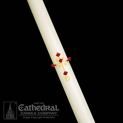 Picture of Cathedral Plain Paschal Candle 3" x 48"