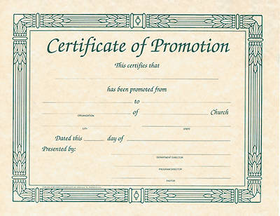 Picture of Certificate of Promotion