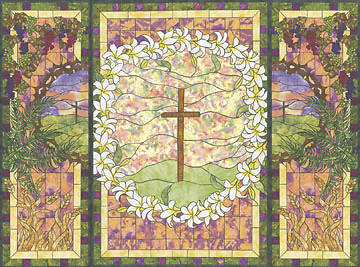 Picture of Stained Glass Easter Banner (Set of 3)
