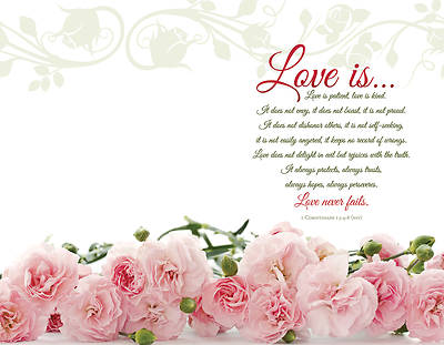 Picture of Wedding Wrap Bulletin - 1 Corinthians 13:4-8 (NIV)  (Pkg 100)