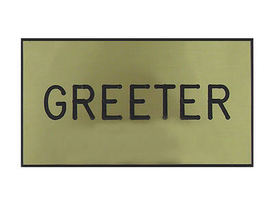 Picture of Gold and Black Greeter Clip-On Badge