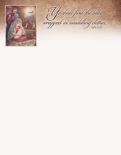 Picture of Shall Find Baby Christmas Letterhead ENGLISH