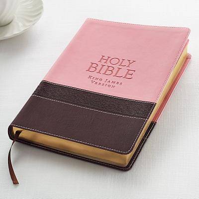 Picture of KJV Large Print Lux-Leather Brown/Pink