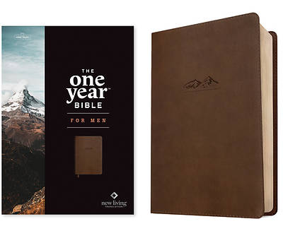 Picture of NLT the One Year Bible for Men (Leatherlike, Rustic Brown Mountain)