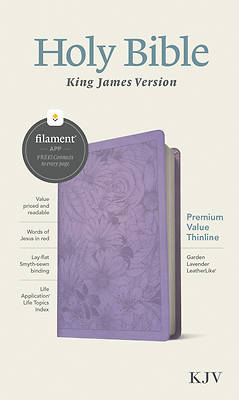 Picture of KJV Premium Value Thinline Bible, Filament Enabled Edition (Red Letter, Leatherlike, Garden Lavender)