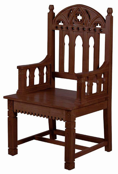 Picture of Gothic Collection Celebrant Chair - Walnut Stain