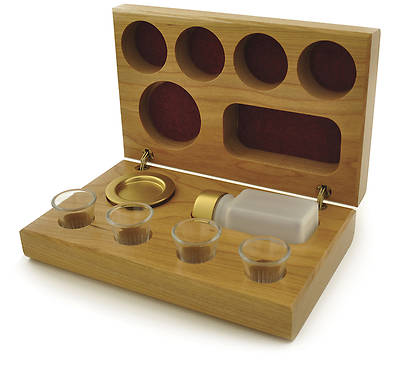 Picture of Natural Wood Portable Communion Set