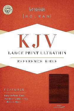 Picture of KJV Large Print Ultrathin Reference Bible, Brown Leathertouch