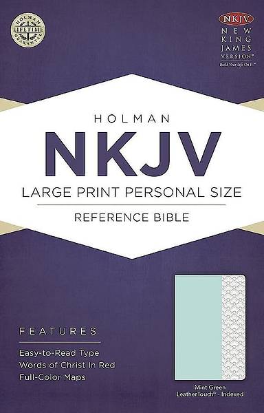 Picture of NKJV Large Print Personal Size Reference Bible, Mint Green Leathertouch, Indexed