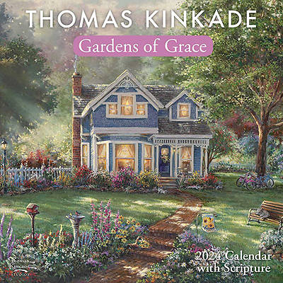 Picture of Thomas Kinkade Gardens of Grace with Scripture 2024 Wall Calendar