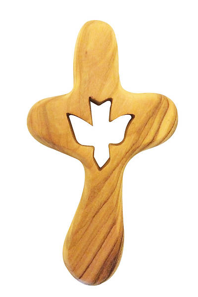 Picture of Olive Wood Comfort Cross with the Holy Spirit