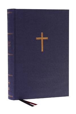 Picture of Nkjv, Single-Column Wide-Margin Reference Bible, Cloth Over Board, Blue, Red Letter, Comfort Print