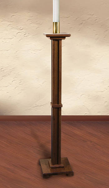 Picture of Wooden Paschal Candlestick - Walnut Stain