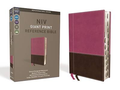 Picture of NIV, Reference Bible, Giant Print, Imitation Leather, Pink/Brown, Red Letter Edition, Indexed, Comfort Print