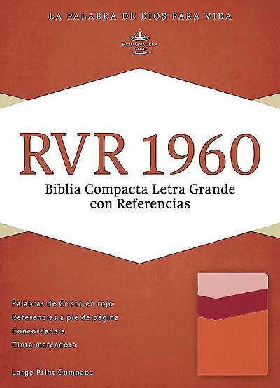 Picture of Rvr 1960 Biblia Compacta Letra Grande Con Referencias, Mango/Fresa/Durazno Claro Simil Piel