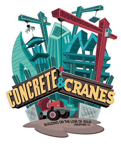 Picture of Vacation Bible School (VBS) 2020 Concrete and Cranes Logo Iron-On Pkg of 10