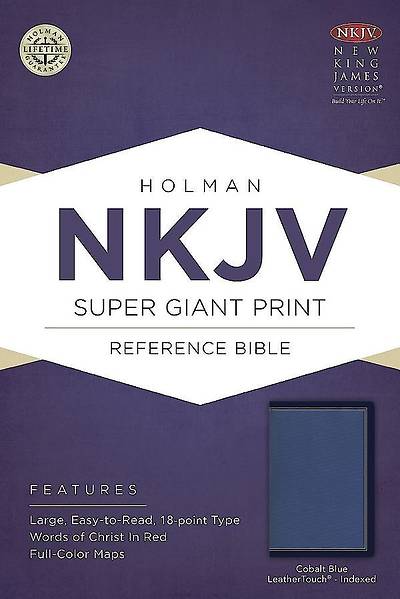 Picture of NKJV Super Giant Print Reference Bible, Cobalt Blue Leathertouch, Indexed