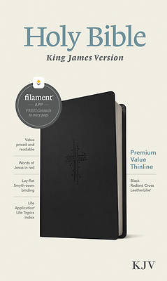 Picture of KJV Premium Value Thinline Bible, Filament Enabled Edition (Red Letter, Leatherlike, Black Radiant Cross)