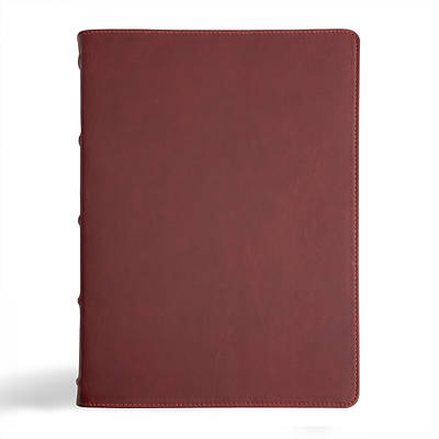 Picture of CSB Verse-By-Verse Reference Bible, Holman Handcrafted Collection, Premium Marbled Burgundy Calfskin