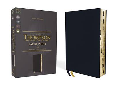 Picture of Nasb, Thompson Chain-Reference Bible, Large Print, Leathersoft, Navy, 1995 Text, Red Letter, Thumb Indexed, Comfort Print