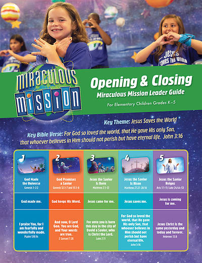 Picture of Vacation Bible School (VBS) 2019 Miraculous Mission Opening/Closing Guide