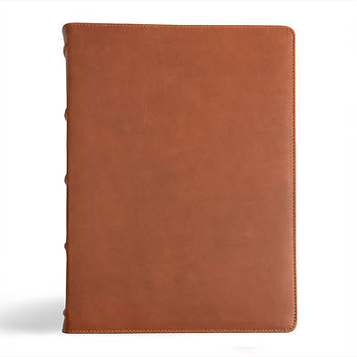Picture of CSB Verse-By-Verse Reference Bible, Holman Handcrafted Collection, Premium Marbled Tan Calfskin
