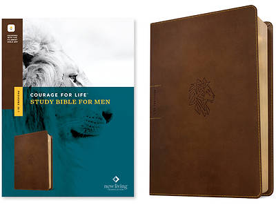 Picture of NLT Courage for Life Study Bible for Men, Filament-Enabled Edition (Leatherlike, Rustic Brown Lion)