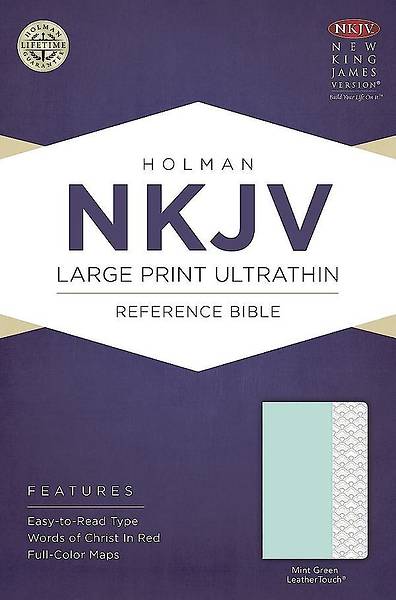 Picture of NKJV Large Print Ultrathin Reference Bible, Mint Green Leathertouch