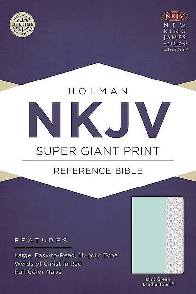 Picture of NKJV Super Giant Print Reference Bible, Mint Green Leathertouch