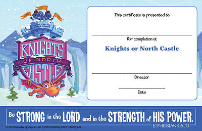 Picture of Vacation Bible School (VBS) 2020 Knights of North Castle Student Certificates (Pkg of 48)