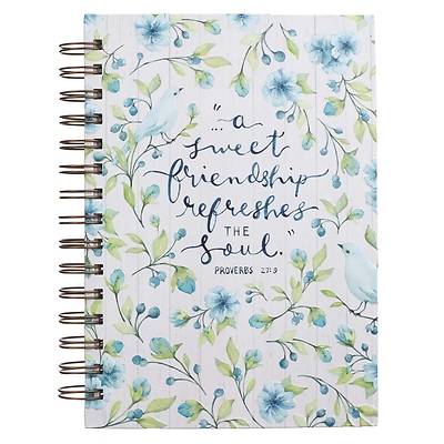 Picture of Journal Wirebound Blue Floral Sweet Friendship