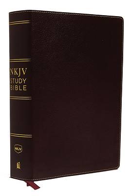 Picture of NKJV Study Bible, Premium Bonded Leather, Burgundy, Comfort Print