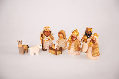 Picture of Burlap Look Baby Nativity -8pc Set