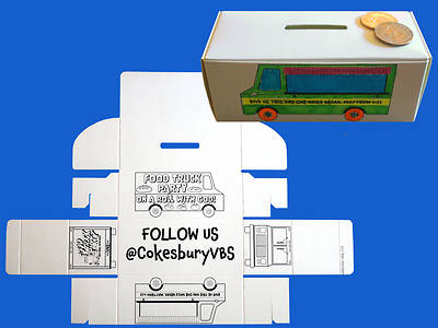 Picture of Vacation Bible School (VBS) Food Truck Party Food Truck Bank Box (Pkg of 12)