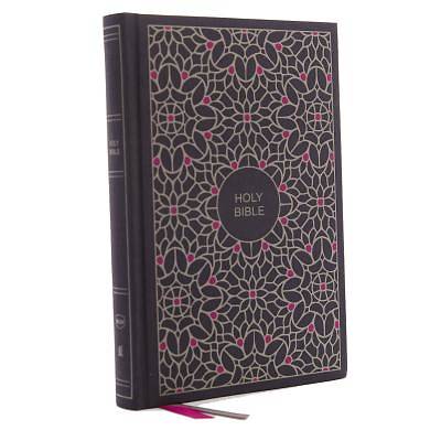 Picture of NKJV, Thinline Bible, Large Print, Cloth Over Board, Gray/Pink, Red Letter Edition