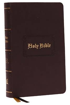 Picture of Kjv, Personal Size Large Print Reference Bible, Vintage Series, Leathersoft, Brown, Red Letter, Thumb Indexed, Comfort Print
