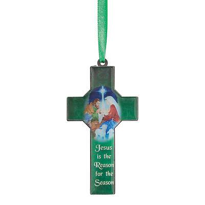 Picture of Jesus is the Reason Nativity Cross Ornament