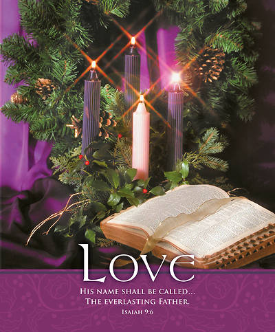 Picture of Love Bible and Wreath Advent Legal Size Bulletin