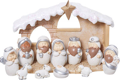 Picture of Large Resin Baby Nativity 12 Pieces Set