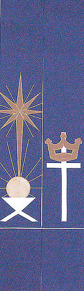 Picture of Manger Star Cross and Crown Blue Stole