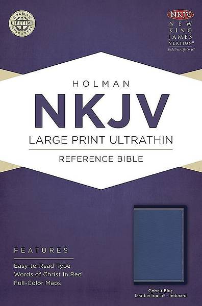 Picture of NKJV Large Print Ultrathin Reference Bible, Cobalt Leathertouch, Indexed