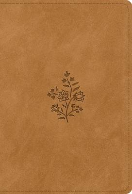 ESV Large Print Compact Bible, Red Letter (Trutone, Nubuck Caramel, Wildflower Design)