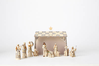 Picture of White Woodland Nativity 8 Pc