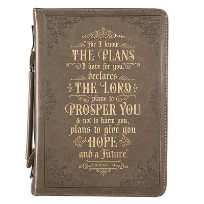 Picture of Bible Cover Large Taupe I Know the Plans Jeremiah. 29
