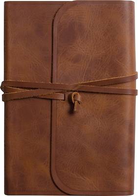 Picture of ESV Thinline Bible, Red Letter (Natural Leather, Brown, Flap with Strap)