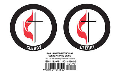 Picture of United Methodist Cross & Flame Clergy Static Cling (Pkg of 2)