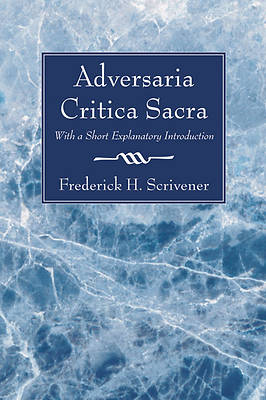 Picture of Adversaria Critica Sacra